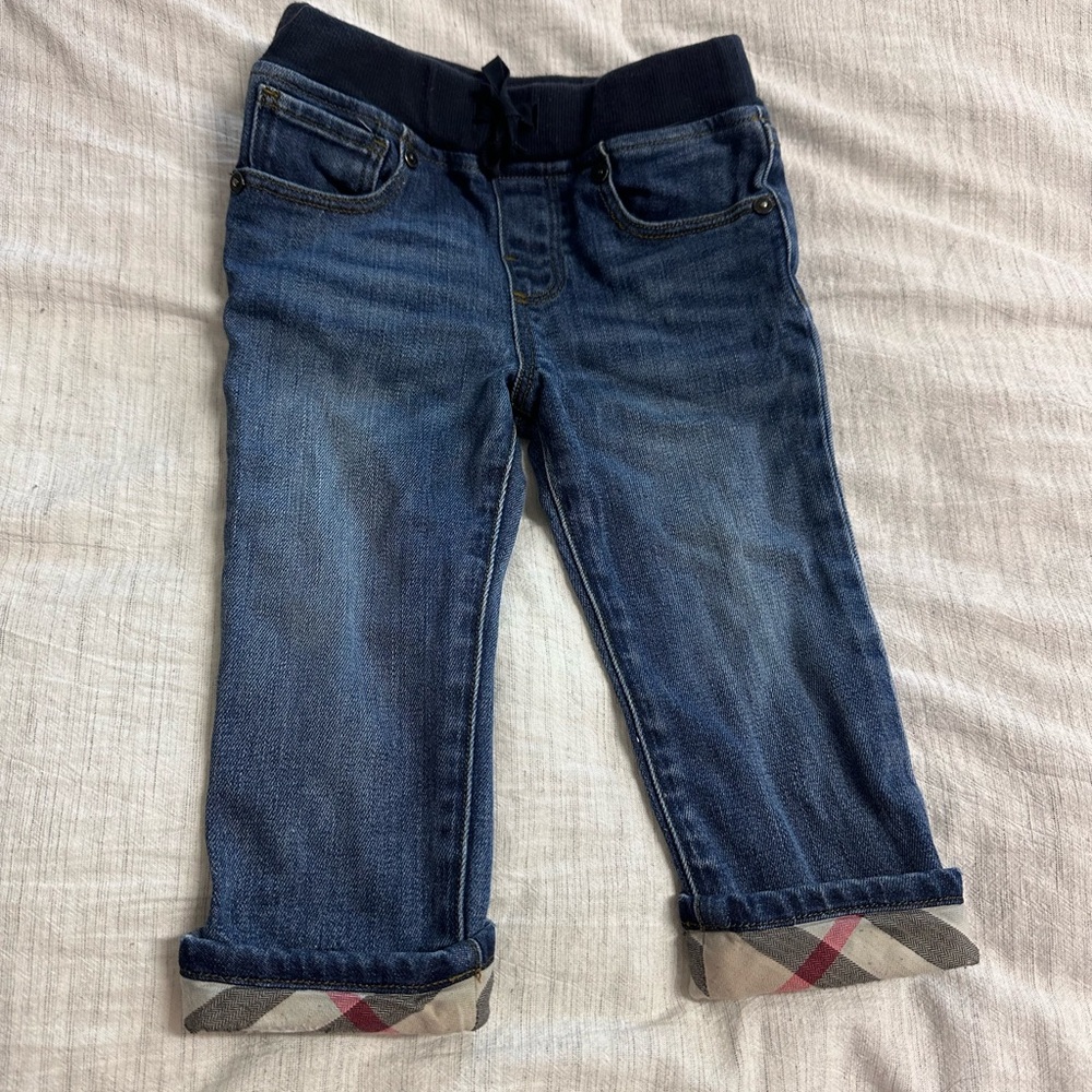 Burberry Kids' Blue Jeans with Turn-Up Cuffs